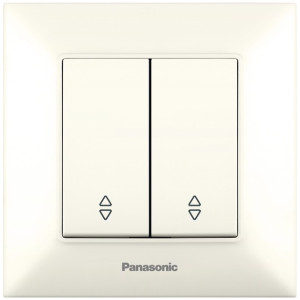 Вимикач 2кл. прохідн. Panasonic Arkedia Slim, швидкий монтаж, крем