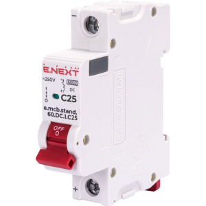 Модульний автоматичний вимикач e.mcb.stand.60.DC.1.C25, 1р, 25А, C, 6кА, DC