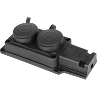 Розетка подвійна з захисною кришкою каучукова e.socket.rubber.029.2.16, з з/к, 16А