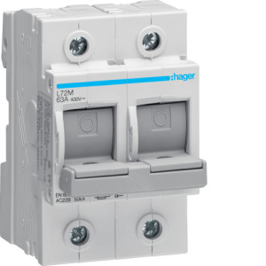 Роз'єднувач запобіжників D02, 50kA, на DIN, In=63А, 2P