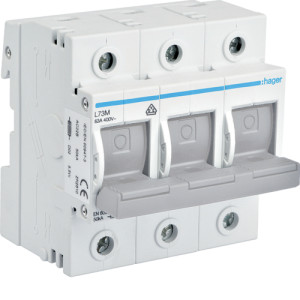 Роз'єднувач запобіжників D02, 50kA, на DIN, In=63А, 3P