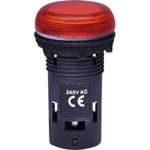Лампа сигнальна LED матова ECLI-22-240A-R 240V AC (червона)*