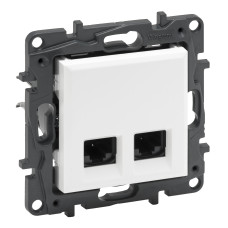 NILOE STEP Розетка інформаційна 2XRJ45 CAT5e UTP колір Білий
