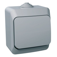 ВИМИКАЧ НАКЛАДНИЙ 1-КЛАВІШНИЙ SCHNEIDER ELECTRIC CEDAR PLUS, IP44, СІРИЙ