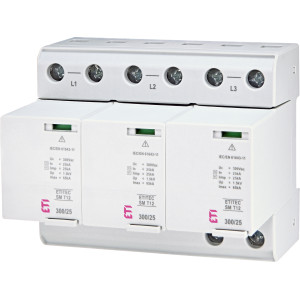 Обмежувач перенапруги ETITEC SM T12 300/25 (3+0, 6p, TNC)