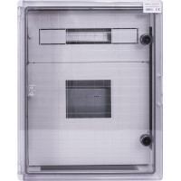 Корпус удароміцний з АБС-пластика e.plbox.400.500.175.3f.6m.tr, 400х500х185мм, IP65 з прозорими дверцятами, панеллю під 3 - фазний лічильник та 6 модулів