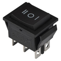 Перемикач 1 клав. перекидний (чорний) KCD2-203 B/B