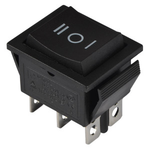 Перемикач 1 клав. перекидний (чорний) KCD2-203 B/B