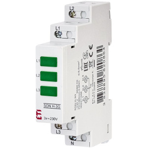 Трифазний індикатор наявності напруги SON H-3G (3x зелений LED)