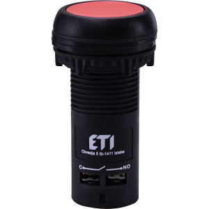 Кнопка моноблочна заглиблена ECF-11-R (1NO+1NC, червона)