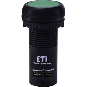 Кнопка моноблочна заглиблена ECF-11-G (1NO+1NC, зелена)