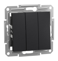 ВИМИКАЧ ТРЬОХКЛАВІШНИЙ АНТРАЦИТ ASFORA