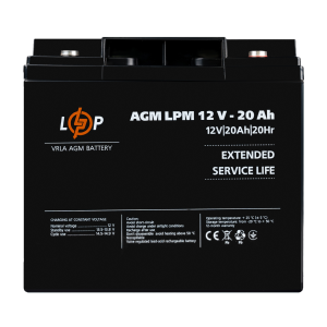 Акумулятор AGM LPM 12V-20 Ah під болт М5