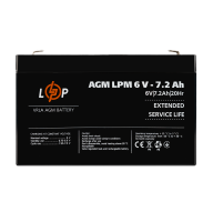 Акумулятор AGM LPM 6V - 7.2 Ah Акумулятор AGM LPM 6V - 7.2 Ah