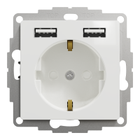 Розетка з заземленням + 2 USB тип А Білий Sedna Design Schneider Electric SDD111052