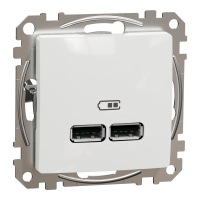 USB розетка тип A+A 2,1A Білий Sedna Design Schneider Electric SDD111401