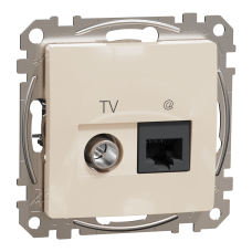 Розетка RJ45 категорія 6 UTP -TV Бежевий Sedna Design Schneider Electric SDD112469T