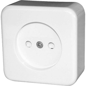 Розетка одинарна e.touch.1221.w.blister без з/к, для зовнішнього монтажу, біла, в блістерній упаковці