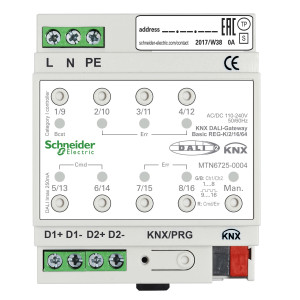 Шлюз KNX DALI Basic REG-K/2/16/64, KNX, Merten Schneider Electric MTN6725-0004
