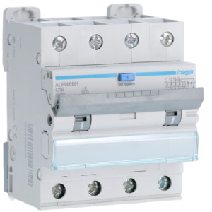 Диференційний автоматичний вимикач 4P 6kA C-16A 30mA Hi