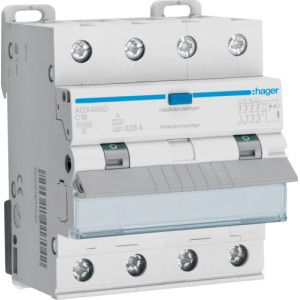 Диференційний автоматичний вимикач 4P 10kA C-16A 30mA A