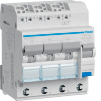 Диференційний автоматичний вимикач 3x(1P+N) 6kA C-10A 30mA тип-А QuickConnect