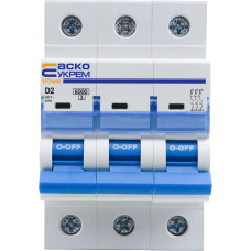 Модульний автоматичний вимикач  UTrust  3р  2А D 6kА