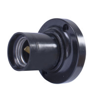 Патрон бакелітовий e.lamp socket wall side.E27.bk.black, настінний Е27, чорний