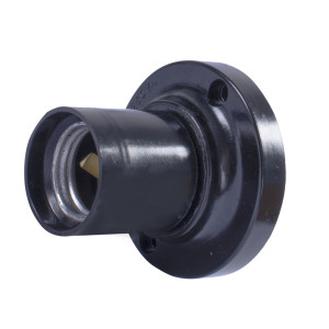 Патрон бакелітовий e.lamp socket wall side.E27.bk.black, настінний Е27, чорний