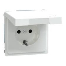 Розетка 16А з заземлючим контактом і кришкою IP44, Білий лотос MERTEN   D-Life Schneider Electric MTN2314-6035