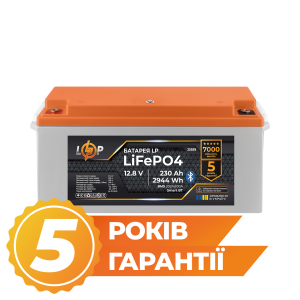 Акумулятор LP LiFePO4 12,8V - 230 Ah (2944Wh) (BMS 200A/100А) пластик Smart BT