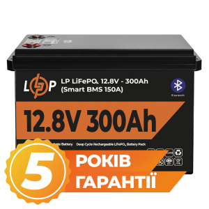 Акумулятор LP LiFePO4 12,8V - 300 Ah (3840Wh) (Smart BMS 200А) з BT пластик