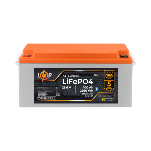 Акумулятор LP LiFePO4 25,6V - 100 Ah (2560Wh) (BMS 80А/50) пластик Smart BT