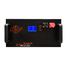 Акумулятор LP LiFePO4 51,2V - 100 Ah (5120Wh) (BMS 200A/100А) з LCD метал Smart RM RS485/CAN