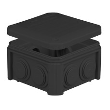 Коробка розподільча зовнішня 90х90х52мм IP55 з сальниками гумовими UNIKA PLANK IB401Vintage чорна (PLK401V850)