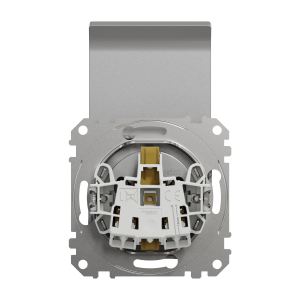 Розетка з заземленням, зі шторками та кришкою Алюміній Sedna Design Schneider Electric SDD113024