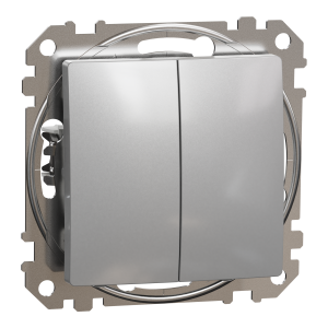Двоклавішний вимикач Алюміній Sedna Design Schneider Electric SDD113105