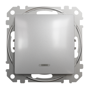 Одноклавішний перемикач з підсвіткою Алюміній Sedna Design Schneider Electric SDD113106L