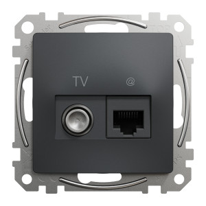 Розетка RJ45 категорія 6 UTP -TV Чорний Sedna Design Schneider Electric SDD114469T