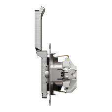 Розетка з заземленням, зі шторками та кришкою Матовий алюміній Sedna Elements Schneider Electric SDD170024