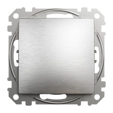 Одноклавішний кнопковий вимикач, Sedna Design & Element, матовий алюміній, SDD112111, Schneider Electric