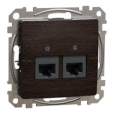 Компютерна розетка подвійна, роз’єм RJ45
кат. 5е UTP, Sedna Design & Elements, Венге - імітація дерева, SDD180452 Schneider Electric