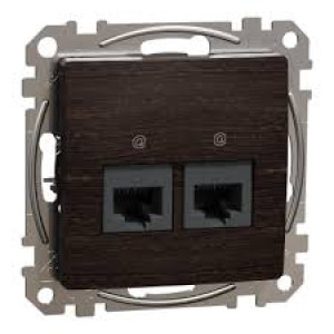 Компютерна розетка подвійна, роз’єм RJ45
кат. 5е UTP, Sedna Design & Elements, Венге - імітація дерева, SDD180452 Schneider Electric