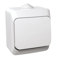 ВИМИКАЧ НАКЛАДНИЙ 1-КЛАВІШНИЙ SCHNEIDER ELECTRIC CEDAR PLUS, IP44, БІЛИЙ