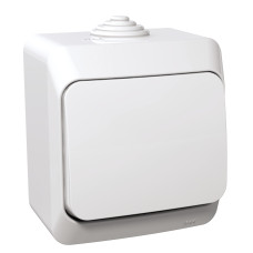 ВИМИКАЧ НАКЛАДНИЙ 1-КЛАВІШНИЙ SCHNEIDER ELECTRIC CEDAR PLUS, IP44, БІЛИЙ