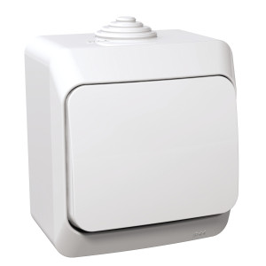 ВИМИКАЧ НАКЛАДНИЙ 1-КЛАВІШНИЙ SCHNEIDER ELECTRIC CEDAR PLUS, IP44, БІЛИЙ
