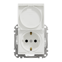Розетка з заземленням, зі шторками, та з кришкою IP44 Білий Sedna Design Schneider Electric SDD211024