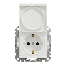 Розетка з заземленням, зі шторками, та з кришкою IP44 Білий Sedna Design Schneider Electric SDD211024