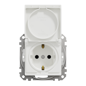 Розетка з заземленням, зі шторками, та з кришкою IP44 Білий Sedna Design Schneider Electric SDD211024