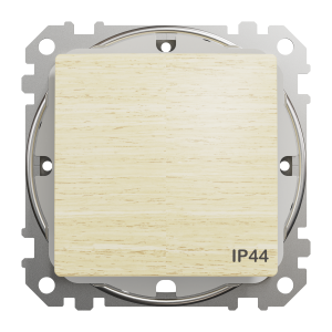 Перемикач однокавішний, Sedna Design & Element з захистом IP44, Береза - імітація дерева, SDD280106, Schneider Electric